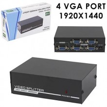 Сплитер VGA splitter 4-port, VGA-2004, 200MHz, 1920x1440, разветвитель VGA-сигнала на 4 видеовыхода