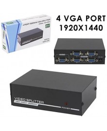 Сплитер VGA splitter 4-port, VGA-2004, 200MHz, 1920x1440, разветвитель VGA-сигнала на 4 видеовыхода