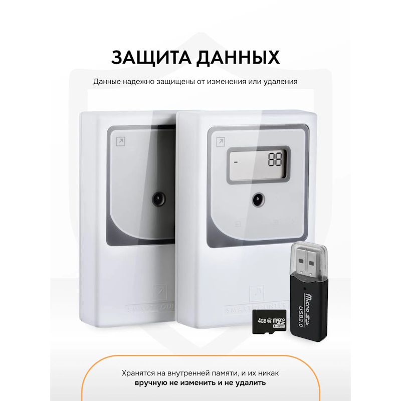 Счетчик посетителей SMART COUNTER DATA V2 с картой памяти, фиксация посетителей по часам