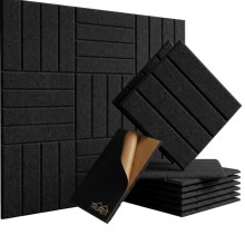 Акустическая панель Черная Tauren Stripe 3D (30×30×1 см)