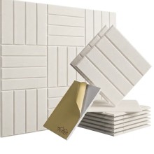 Акустическая панель Бежевая Tauren Stripe 3D (30×30×1 см, самоклеящиеся)