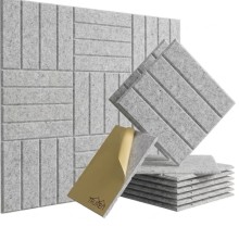 Акустическая панель Белая Tauren Stripe 3D (30×30×1 см)