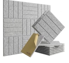 Акустическая панель Белая Tauren Stripe 3D (30×30×1 см)