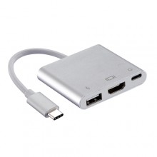 Адаптер (переходник) USB Type-C to HDMI Adapter +USB 3.0 + USB-C out