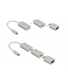 Адаптер (переходник) USB type-C To Mini Displayport to VGA to HDMI cascade Adapter
